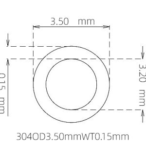 3.50mm / 3.20mm Stainless Steel 304 Capillary Tube