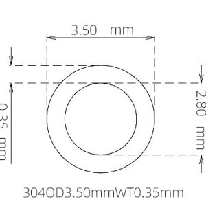 3.50mm / 2.80mm Stainless Steel 304 Capillary Tube