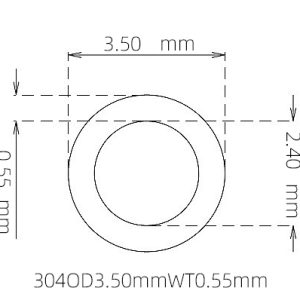 3.50mm / 2.40mm Stainless Steel 304 Capillary Tube
