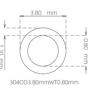 3.80mm / 2.20mm Stainless Steel 304 Capillary Tube