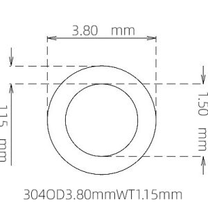 3.80mm / 1.50mm Stainless Steel 304 Capillary Tube