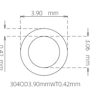 3.90mm / 3.06mm Stainless Steel 304 Capillary Tube