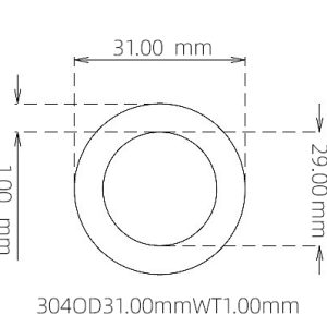 31.00mm / 29.00mm Stainless Steel 304 Capillary Tube