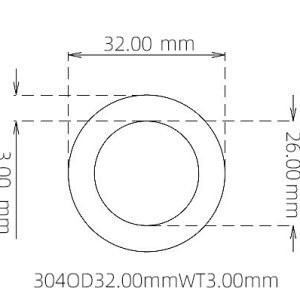 32.00mm / 26.00mm Stainless Steel 304 Capillary Tube