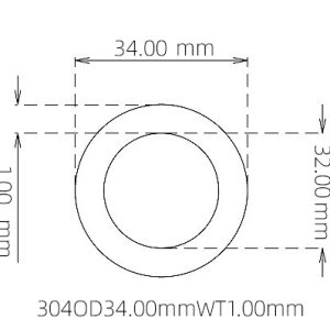 34.00mm / 32.00mm Stainless Steel 304 Capillary Tube
