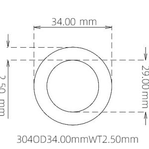 34.00mm / 29.00mm Stainless Steel 304 Capillary Tube