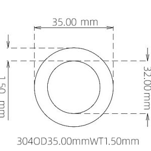 35.00mm / 32.00mm Stainless Steel 304 Capillary Tube