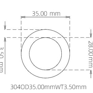 35.00mm / 28.00mm Stainless Steel 304 Capillary Tube