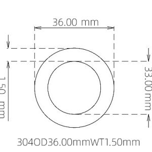 36.00mm / 33.00mm Stainless Steel 304 Capillary Tube