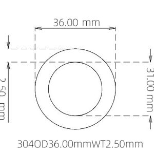 36.00mm / 31.00mm Stainless Steel 304 Capillary Tube