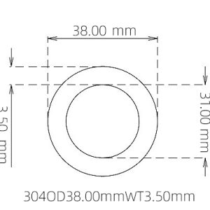 38.00mm / 31.00mm Stainless Steel 304 Capillary Tube