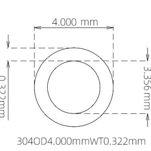 4.000mm / 3.356mm Stainless Steel 304 Capillary Tube