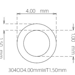 4.00mm / 1.00mm Stainless Steel 304 Capillary Tube