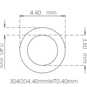 4.40mm / 3.60mm Stainless Steel 304 Capillary Tube