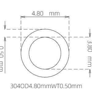 4.80mm / 3.80mm Stainless Steel 304 Capillary Tube