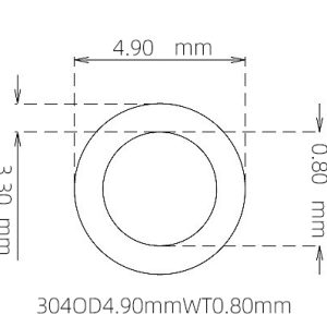 4.90mm / 3.30mm Stainless Steel 304 Capillary Tube