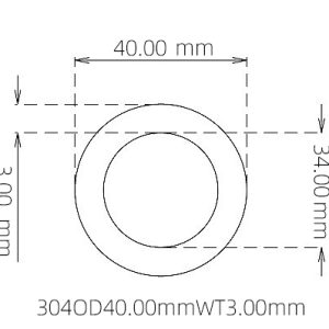 40.00mm / 34.00mm Stainless Steel 304 Capillary Tube