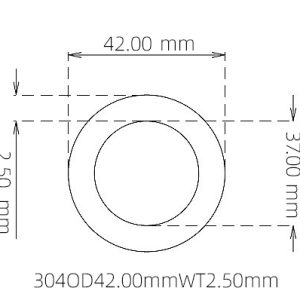 42.00mm / 37.00mm Stainless Steel 304 Capillary Tube