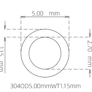5.00mm / 2.70mm Stainless Steel 304 Capillary Tube