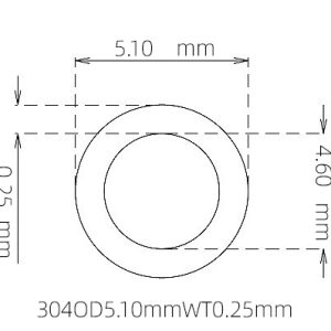5.10mm / 4.60mm Stainless Steel 304 Capillary Tube