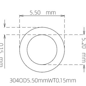 5.50mm / 5.20mm Stainless Steel 304 Capillary Tube