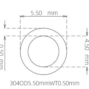 5.50mm / 4.50mm Stainless Steel 304 Capillary Tube