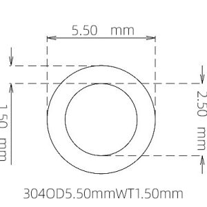 5.50mm / 2.50mm Stainless Steel 304 Capillary Tube