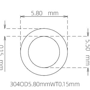 5.80mm / 5.50mm Stainless Steel 304 Capillary Tube