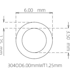 6.00mm / 3.50mm Stainless Steel 304 Capillary Tube