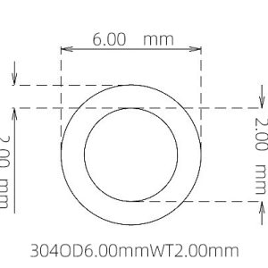 6.00mm / 2.00mm Stainless Steel 304 Capillary Tube