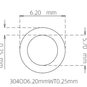 6.20mm / 5.70mm Stainless Steel 304 Capillary Tube