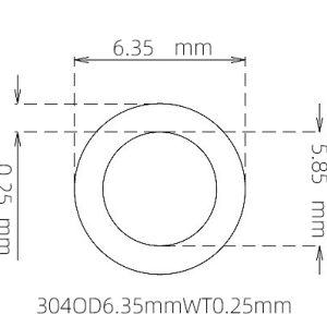6.35mm / 5.85mm Stainless Steel 304 Capillary Tube