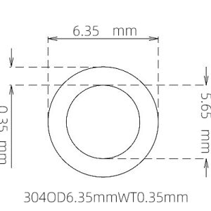 6.35mm / 5.65mm Stainless Steel 304 Capillary Tube