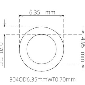 6.35mm / 4.95mm Stainless Steel 304 Capillary Tube