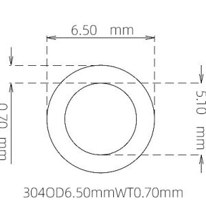 6.50mm / 5.10mm Stainless Steel 304 Capillary Tube