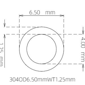 6.50mm / 4.00mm Stainless Steel 304 Capillary Tube