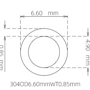 6.60mm / 4.90mm Stainless Steel 304 Capillary Tube