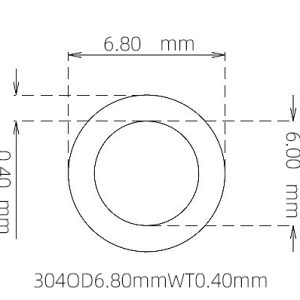 6.80mm / 6.00mm Stainless Steel 304 Capillary Tube