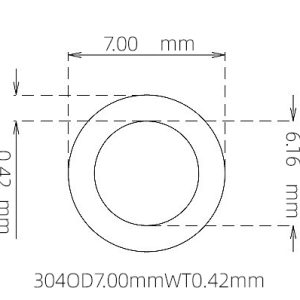 7.00mm / 6.16mm Stainless Steel 304 Capillary Tube