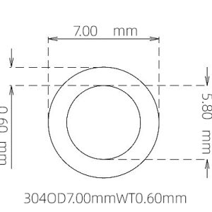 7.00mm / 5.80mm Stainless Steel 304 Capillary Tube