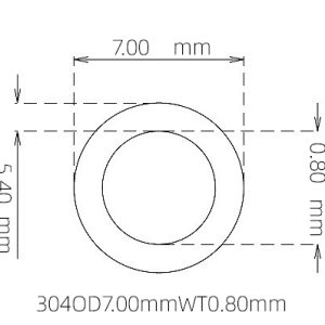 7.00mm / 5.40mm Stainless Steel 304 Capillary Tube