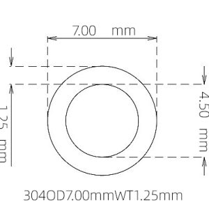7.00mm / 4.50mm Stainless Steel 304 Capillary Tube