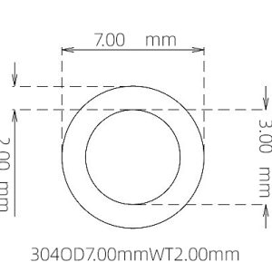7.00mm / 3.00mm Stainless Steel 304 Capillary Tube