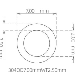7.00mm / 2.00mm Stainless Steel 304 Capillary Tube
