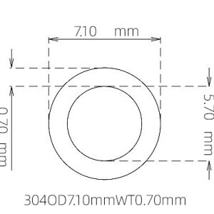 7.10mm / 5.70mm Stainless Steel 304 Capillary Tube