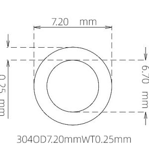 7.20mm / 6.70mm Stainless Steel 304 Capillary Tube