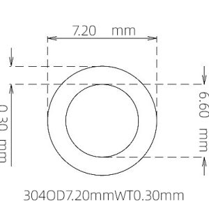 7.20mm / 6.60mm Stainless Steel 304 Capillary Tube