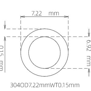 7.22mm / 6.92mm Stainless Steel 304 Capillary Tube