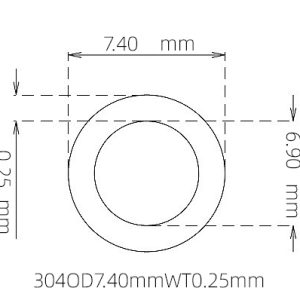 7.40mm / 6.90mm Stainless Steel 304 Capillary Tube