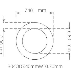 7.40mm / 6.80mm Stainless Steel 304 Capillary Tube